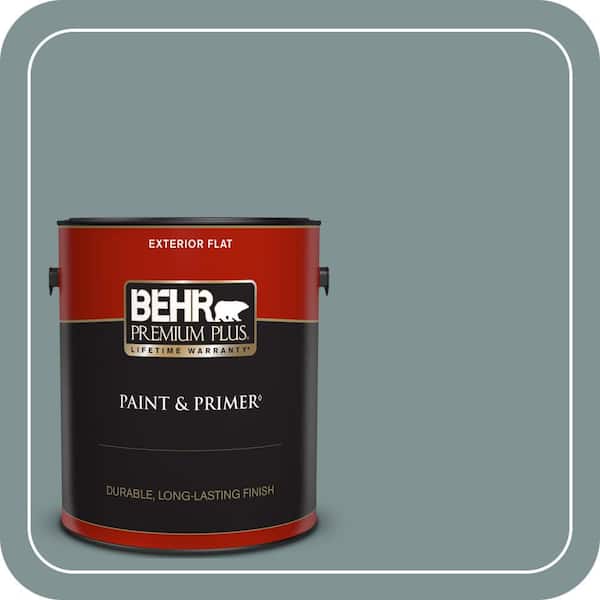 BEHR PREMIUM PLUS 1 gal. #QE-53 Raindance Flat Exterior Paint & Primer