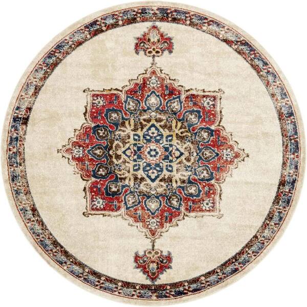 Unique Loom Utopia Helios Cream 7' 0 x 7' 1 Area Rug