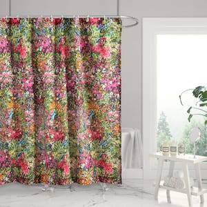 Basel 72 in. x 72 in. Multicolored Floral Shower Curtain