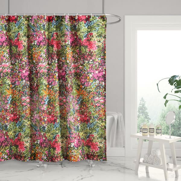LEVTEX HOME Basel 72 in. x 72 in. Multicolored Floral Shower Curtain