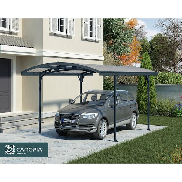 Atlas 10 ft. x 16 ft. Gray/Solar Gray Single Metal Carport