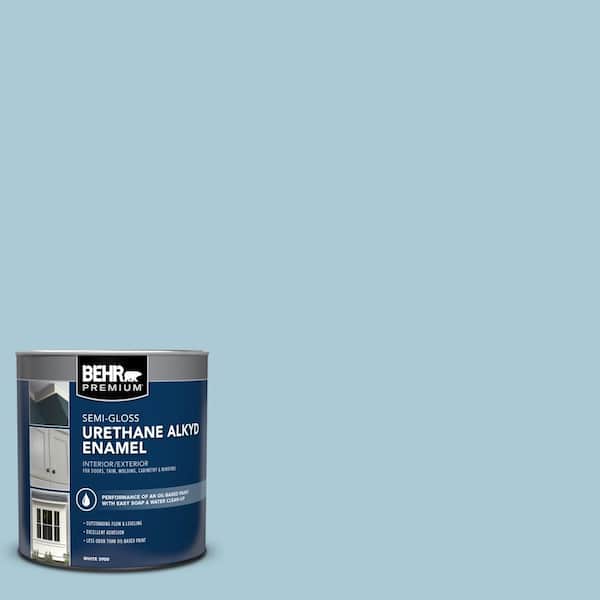 BEHR PREMIUM 1 qt. #S480-2 Sea Wind Semi-Gloss Enamel Urethane Alkyd Interior/Exterior Paint
