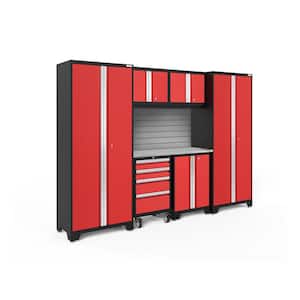 Bold Series 7-Piece 24-Gauge Steel Garage Storage System in Deep Red (108 in. W x 77 in. H x 18 in. D)