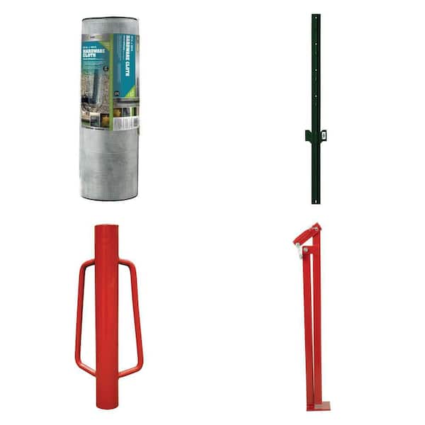 1/2 in. x 2 ft. Steel Garden Fence, 1-1/4 in. Post, Driver and Puller