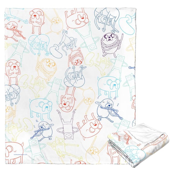 THE NORTHWEST GROUP Adventure Time Silk Touch Throw Blanket Rainbow Finn and Jake