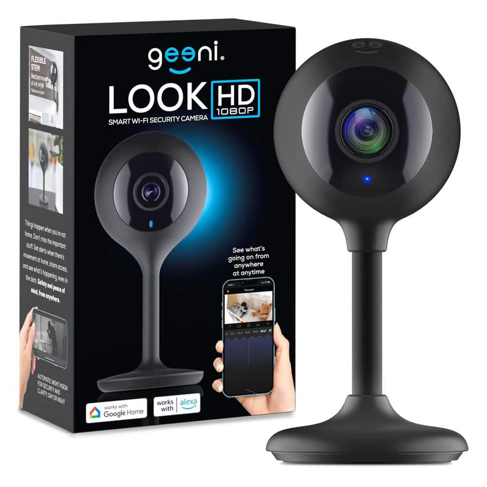 Geeni Look 1080p Smart Wi-Fi Security Camera HD, Black GN-CW008