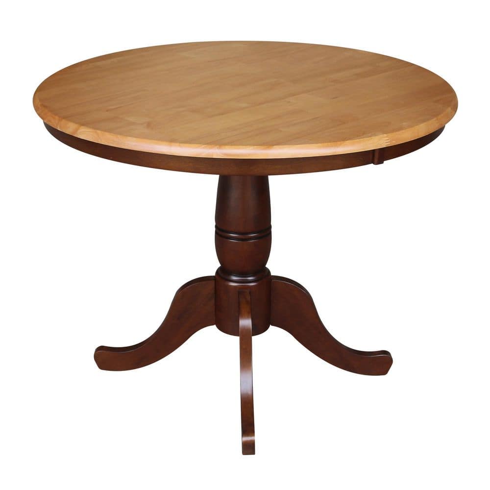 Small Round Medium Wood Pedestal Dining Table