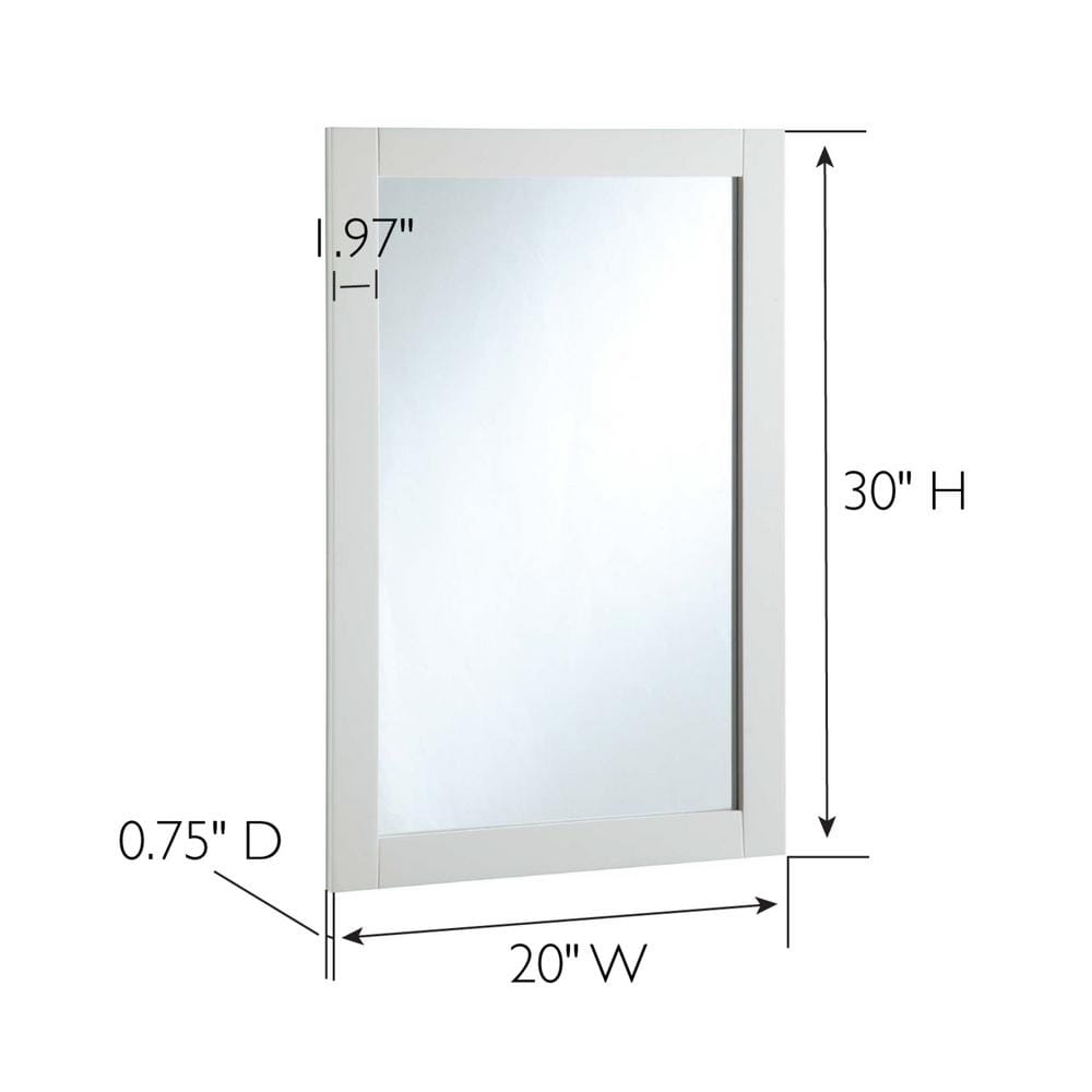 Shorewood 30-Inch White Wooden Rectangular Wall Mirror