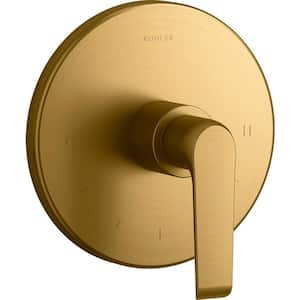 Avid 1-Handle Shower Trim in Vibrant Brushed Moderne Brass (Valve Not Included)