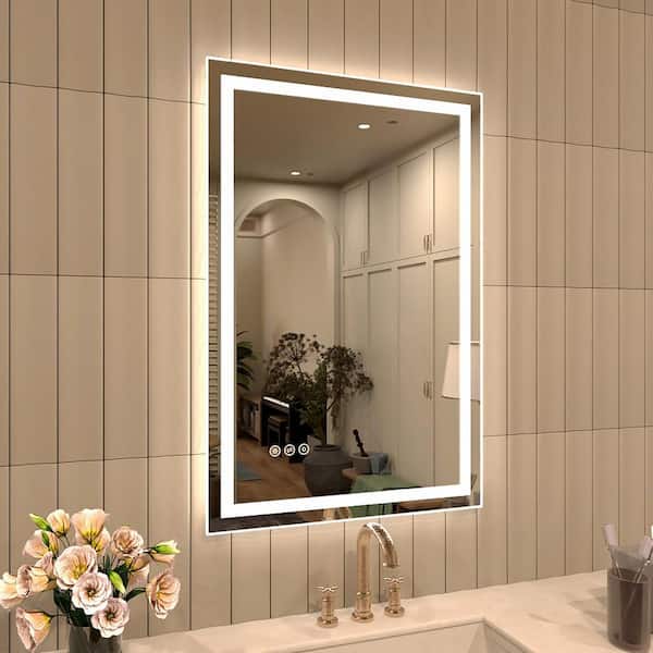 Luma Pro 20 in. W x 30 in. H Rectangular Frameless LED Light Dimmable Anti-Fog Wall Bathroom Vanity Mirror