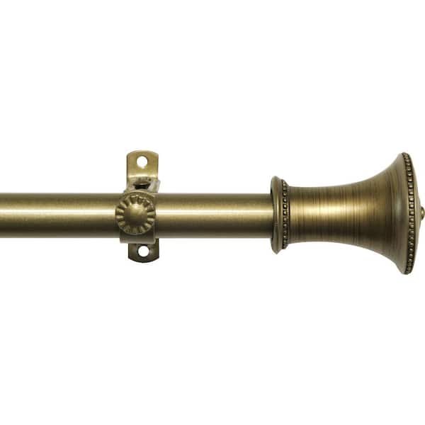 Camino Fairmont 66 in. - 120 in. Adjustable 3/4 in. Single Curtain Rod in Brushed Bronze Fairmont Finials