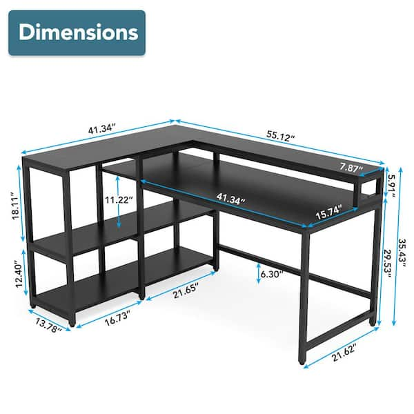  PayLessHere L Shaped Desk Corner Gaming Desk Computer