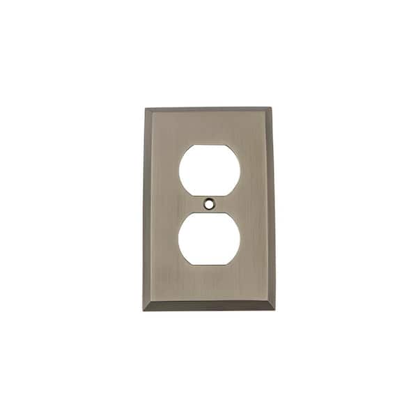 Nostalgic Warehouse Pewter 1-Gang Duplex Outlet Wall Plate (1-Pack)