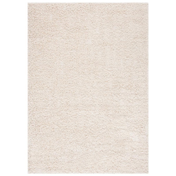 Venus Shag 11 ft. x 15 ft. Ivory Solid Color Area Rug