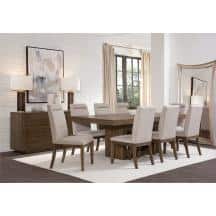 Garland Dark Brown 9-Piece Extendable Dining Set with Upholstered Chairs
