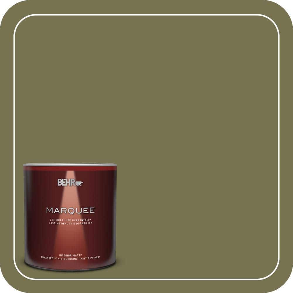 BEHR MARQUEE 1 qt. #S350-6 Truly Olive Matte Interior Paint
