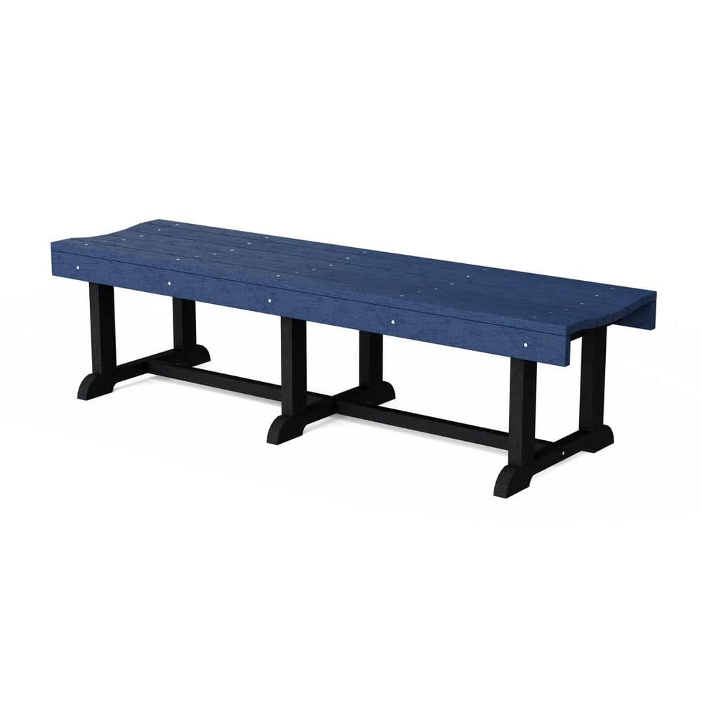 Wildridge Heritage 68 in. Patriot Blue and Black HDPE Plastic Outdoor ...