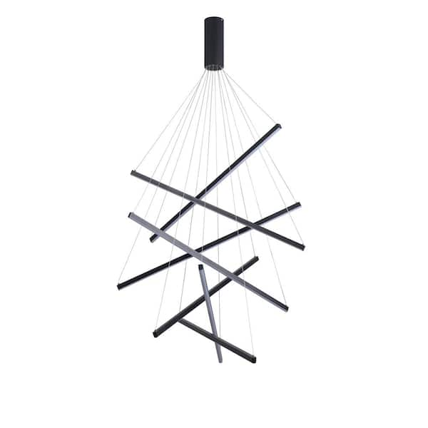 Reviews for aiwen Modern 100-Watt 7-Light Integrated LED Black Sputnik ...