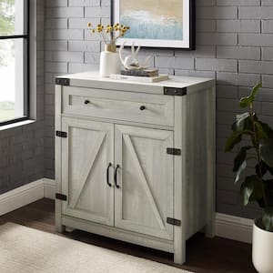 Barnwood Collection 30 in. Stone Grey Accent Cabinet with Barn Doors
