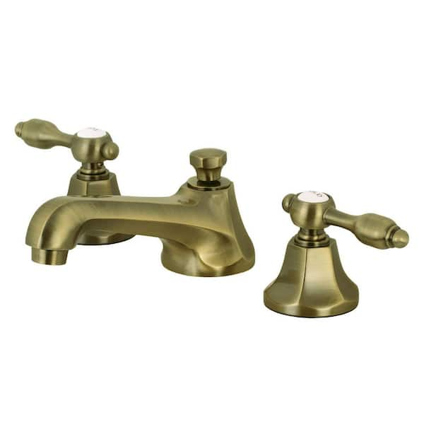 Kingston Brass Tudor 2 Handle 8 In Widespread Bathroom Faucets With