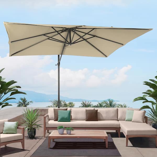 Sonkuki Sand Premium 10x8FT Cantilever Patio Umbrella - Outdoor Comfort ...