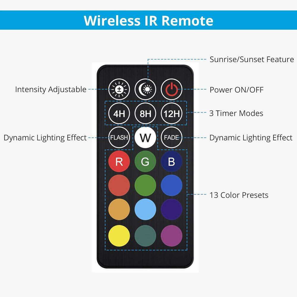 23-inch Multi-Color LED Aquarium Light with Remote Control