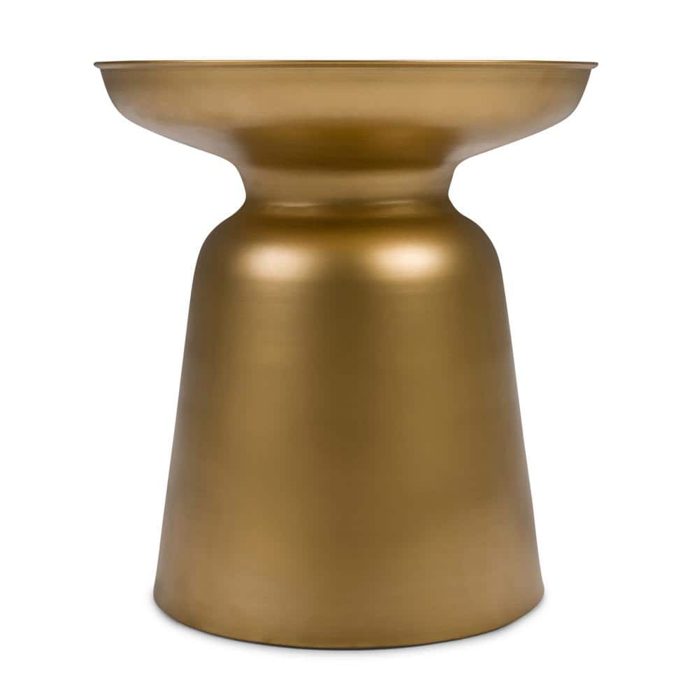 Toby Gold Round Metal Accent Side Table