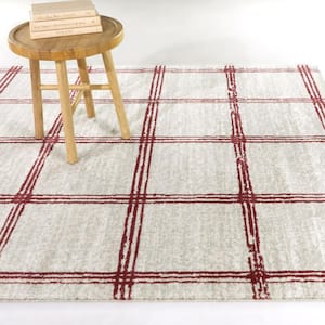 Kilmer Red 5 ft. x 7 ft. Geometric Area Rug