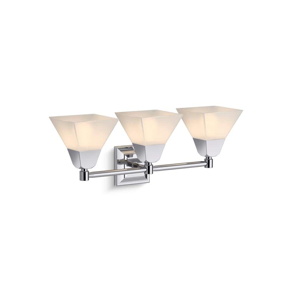 Elegant Crown Chrome 3-Light Bathroom Sconce