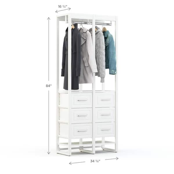 CLOSETS By LIBERTY 68.5 in. W White Adjustable Tower Wood Closet System  with 3 Drawers and 11 Shelves HS56700-RW-06 - The Home Depot