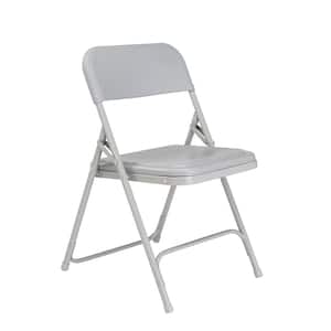 Grey Plastic Seat Stackable Outdoor Safe Folding Chair (Set of 4)