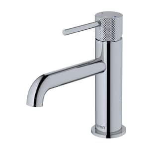 Tryst Single Handle Single Hole Basin Bathroom Faucet with Matching Pop-Up Drain in Chrome