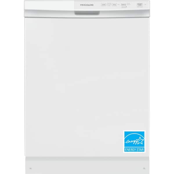 Frigidaire 24 In. in. Front Control Built-In Tall Tub Dishwasher in White with 3-Cycles, 55 dBA
