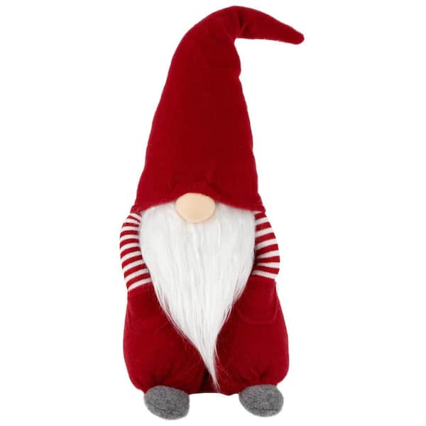 Plush "Hands in Pocket" Boy Gnome Christmas Figure-20"-Red and White