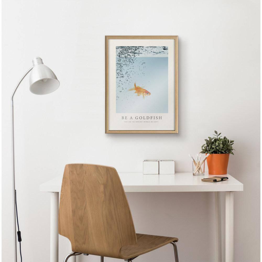 Be A Goldfish Motivational Glass Framed Wall Art