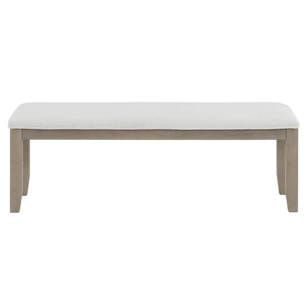 Steve Silver Lily Gray Cushioned Dining Bench 54 in.