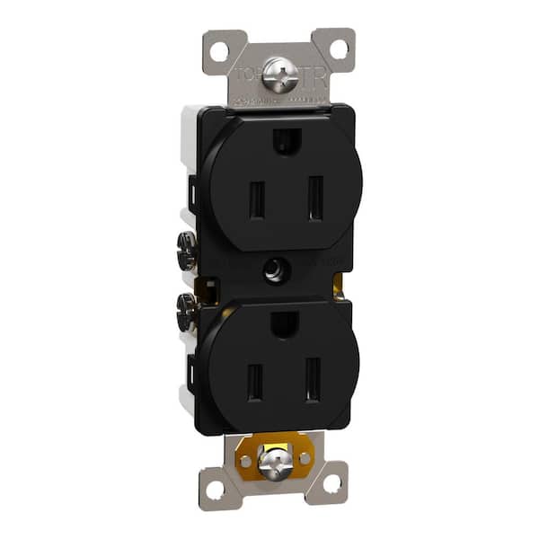 Square D X Series 15 Amp 125V Tamper Resistant Indoor Duplex Outlet Matte Black