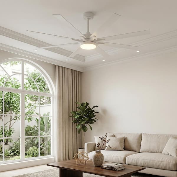 matrix decor 65 in. LED Indoor White DC Motor Ceiling Fan with
