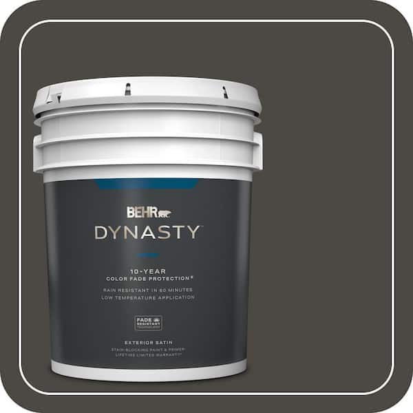BEHR DYNASTY 5 gal. #PPU24-01 Black Mocha Satin Enamel Exterior Stain-Blocking Paint & Primer