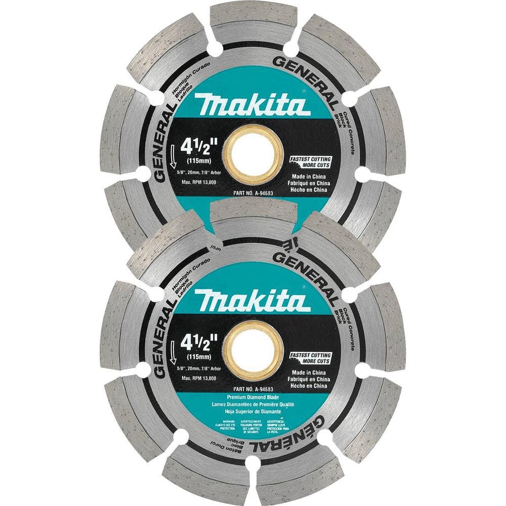 Makita 4-1/2 in. Segmented Home Blade The A-97623 Diamond (2-Pack) - Depot
