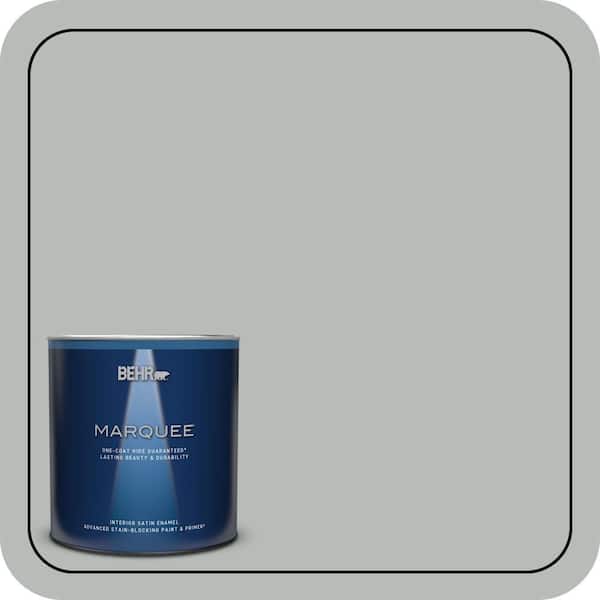 BEHR MARQUEE 1 qt. #T18-19 Quiet Time Satin Enamel Interior Paint & Primer