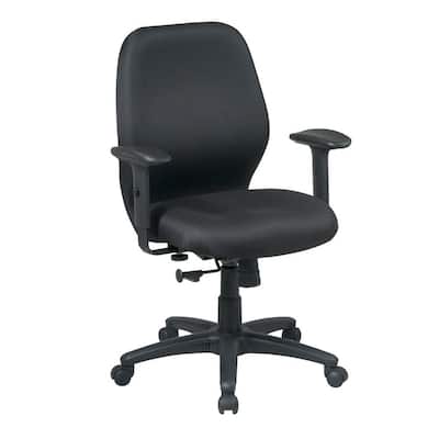 27.3 in. Width Big and Tall Black Fabric Task Chair with Swivel Seat
