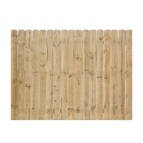 6 ft. x 8 ft. Pressure-Treated Pine 6 in. Dog-Ear Fence Panel 102579 ...