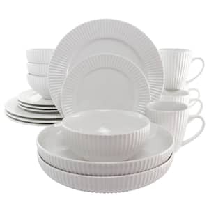 Elle 18-Piece White Porcelain Dinnerware Set (Service for 4)
