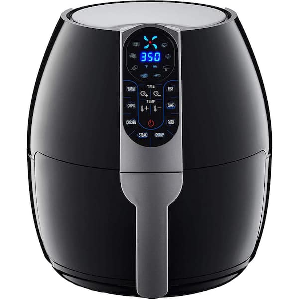 Photo 1 of 5.0 qt. Black Electric Air Fryer with 8-Presets with Recipe Book