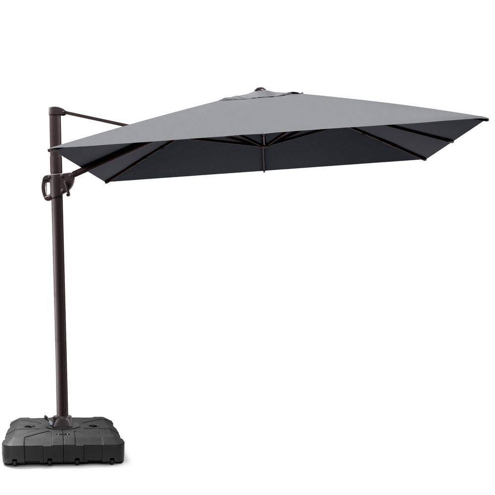 9 ft. x 11 ft. Swivel Top Cantilever Parasol Patio Umbrella in Dark Gray with HDPE Base Stand price history on PriceWatchPro