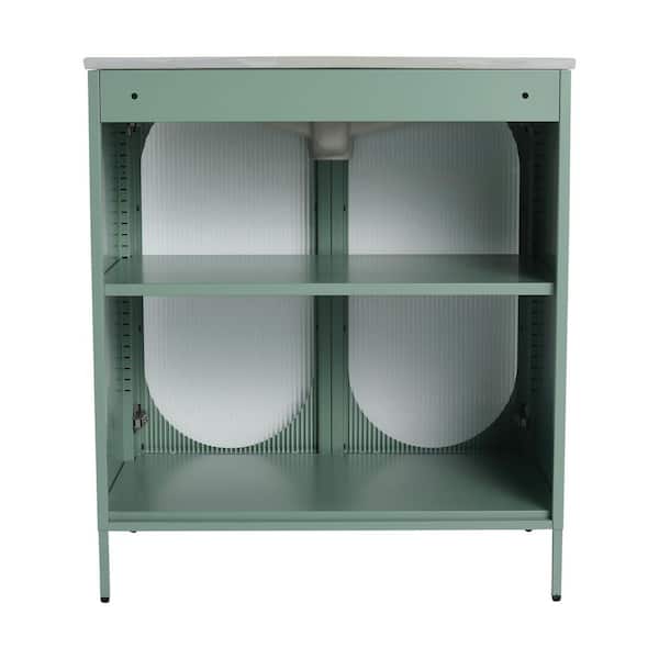30 in. Freestanding Single Green Bath Vanity with White Ceramic Top Unassembled