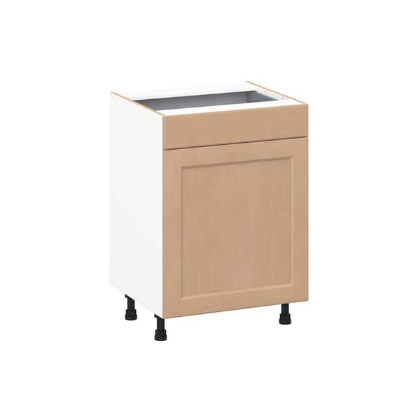 Lakewood 24 in. W x 21.83 in. D x 34.5 in. H Assembled Shaker Bath Base Kitchen Cabinet in Sugar Cookie with 1-Drawer