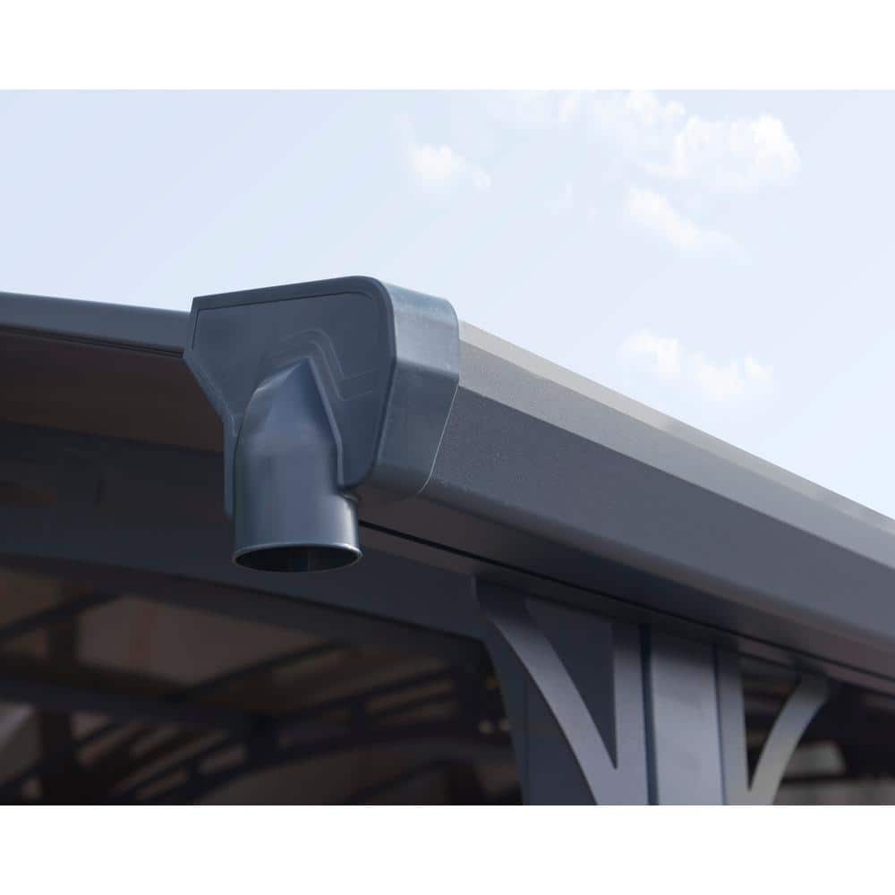 Arcadia 12' x 14' Gray Polycarbonate and Metal Carport Kit