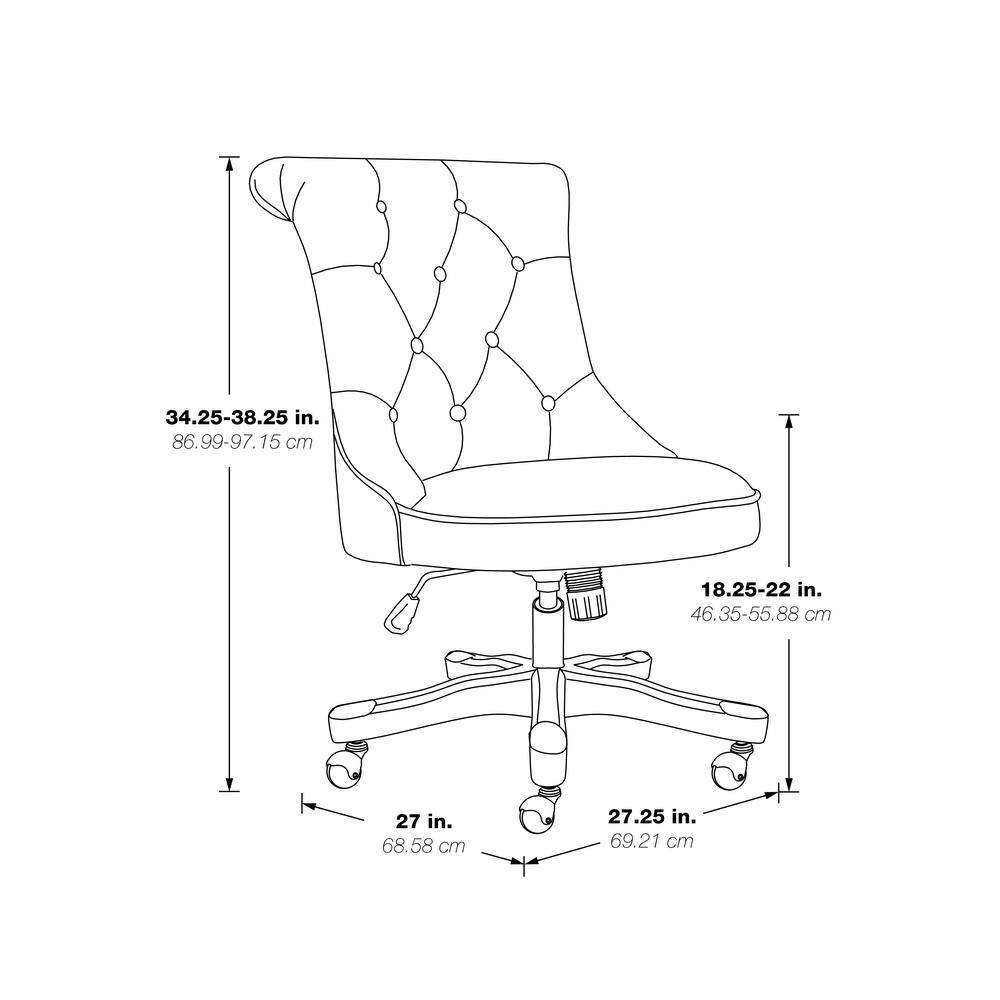 Mist Fabric Armless Swivel Office Chair